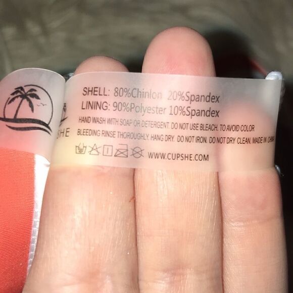 NEW Cupshe Striped One Shoulder Bikini Orange - Picture 7 of 12